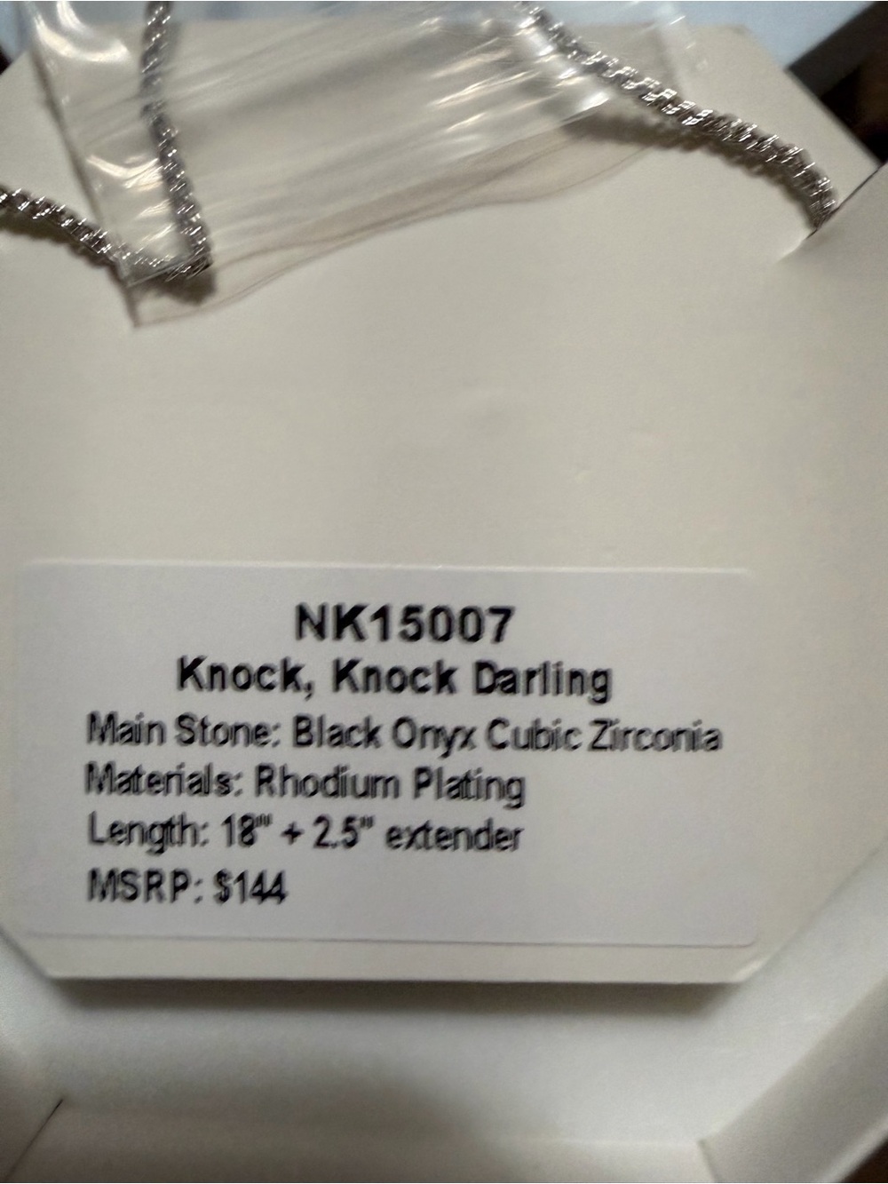 Knock knock Darling: Black Onyx on Rhodium - Picture 2 of 3
